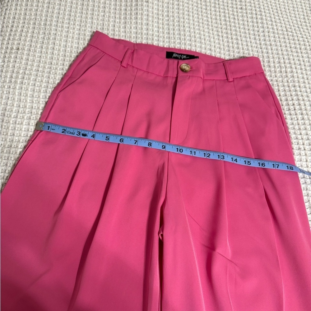 Nasty Gal Elegant High-Waist Pink Wide-Leg Women's Pants - Picture 5 of 11